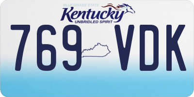 KY license plate 769VDK