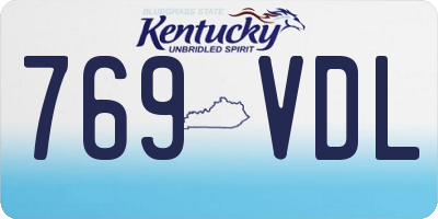 KY license plate 769VDL