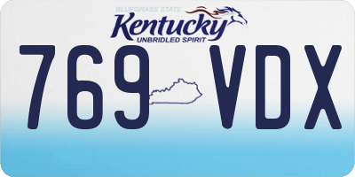 KY license plate 769VDX