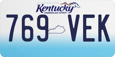 KY license plate 769VEK
