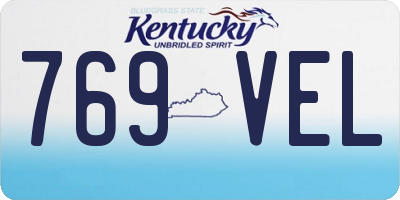KY license plate 769VEL