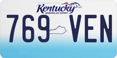 KY license plate 769VEN