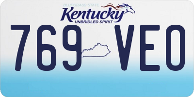 KY license plate 769VEO