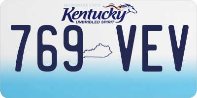 KY license plate 769VEV