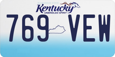 KY license plate 769VEW