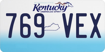 KY license plate 769VEX