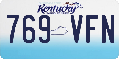 KY license plate 769VFN