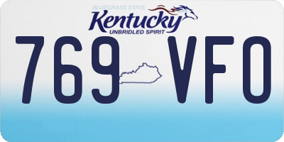 KY license plate 769VFO