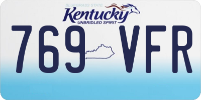 KY license plate 769VFR