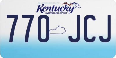 KY license plate 770JCJ