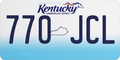 KY license plate 770JCL