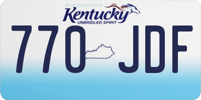 KY license plate 770JDF