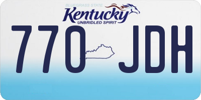KY license plate 770JDH