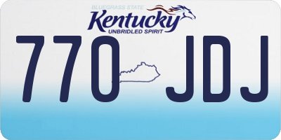 KY license plate 770JDJ