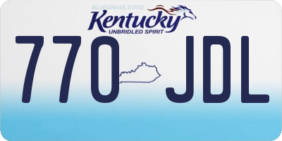 KY license plate 770JDL