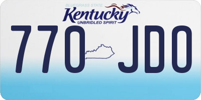 KY license plate 770JDO