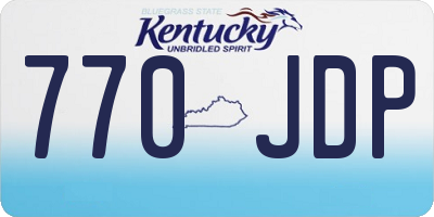 KY license plate 770JDP