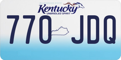 KY license plate 770JDQ