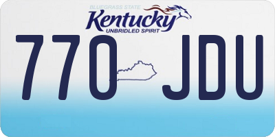 KY license plate 770JDU