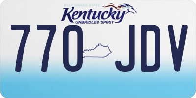 KY license plate 770JDV