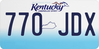 KY license plate 770JDX