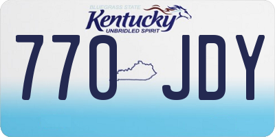 KY license plate 770JDY