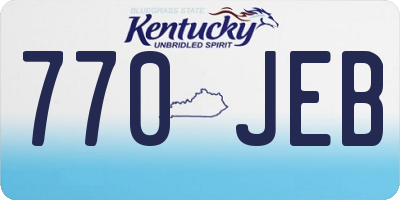 KY license plate 770JEB
