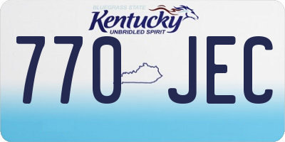 KY license plate 770JEC