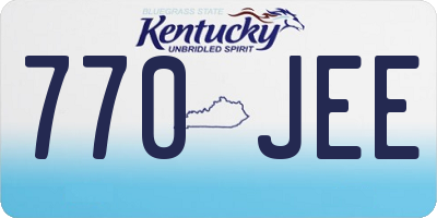 KY license plate 770JEE