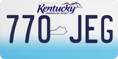 KY license plate 770JEG
