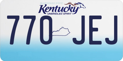 KY license plate 770JEJ