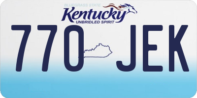 KY license plate 770JEK