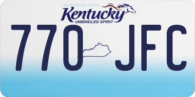 KY license plate 770JFC