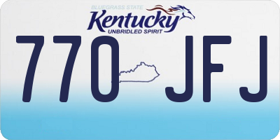 KY license plate 770JFJ
