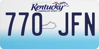 KY license plate 770JFN