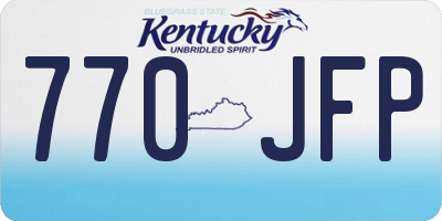 KY license plate 770JFP