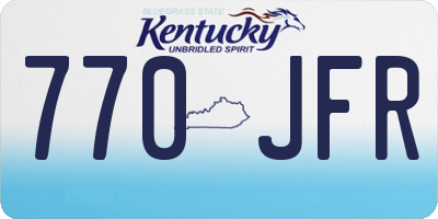 KY license plate 770JFR
