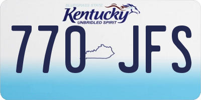 KY license plate 770JFS