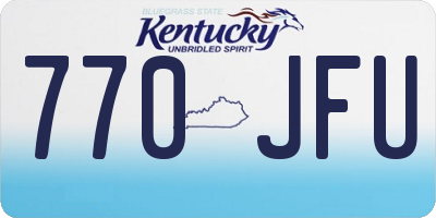 KY license plate 770JFU