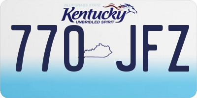 KY license plate 770JFZ