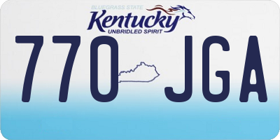KY license plate 770JGA