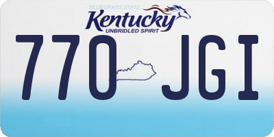 KY license plate 770JGI