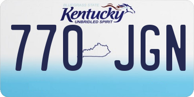 KY license plate 770JGN