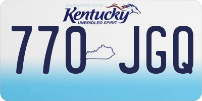 KY license plate 770JGQ