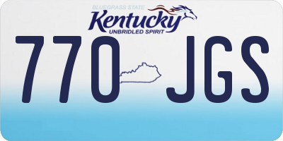 KY license plate 770JGS