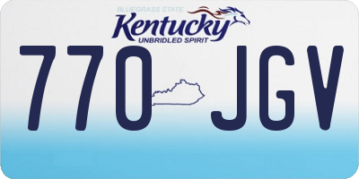 KY license plate 770JGV