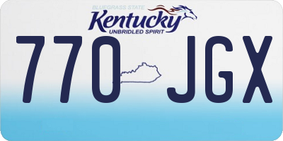 KY license plate 770JGX