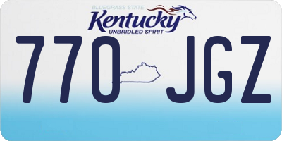 KY license plate 770JGZ