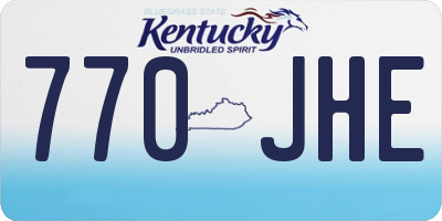 KY license plate 770JHE