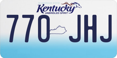 KY license plate 770JHJ